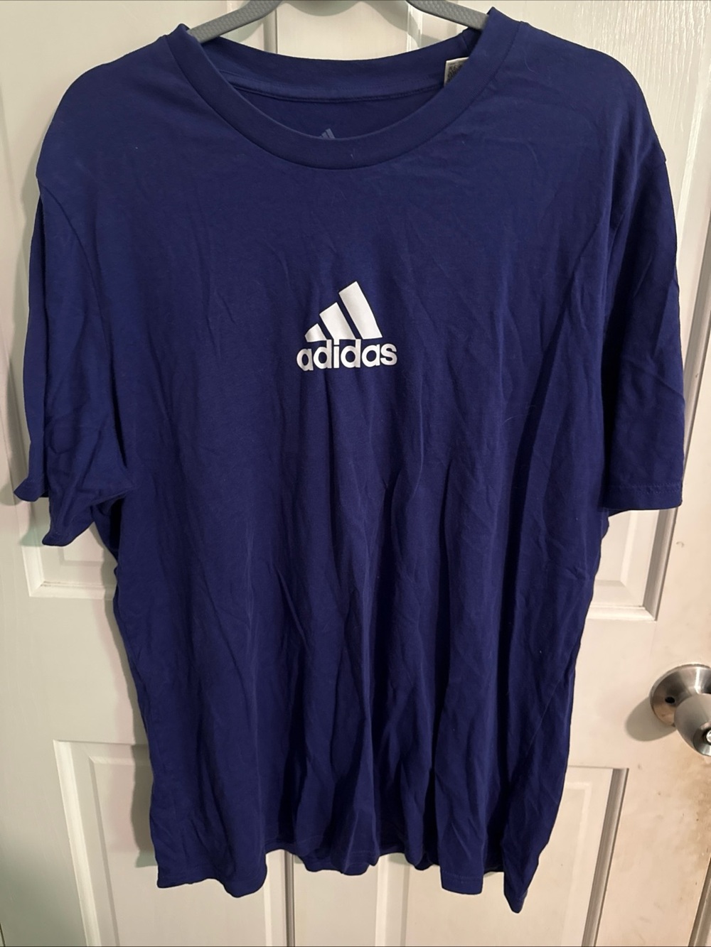 adidas Royal Blue Tee with White Logo